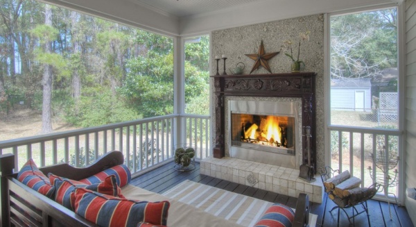 fireplace in cottage