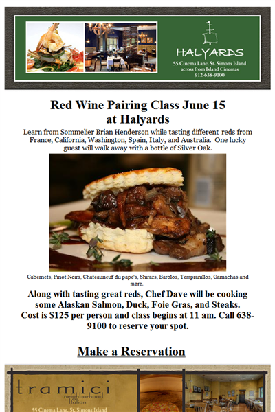 halyard's red wine pairing class